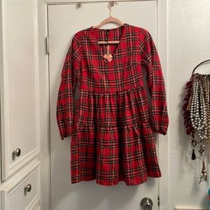 Red plaid dress